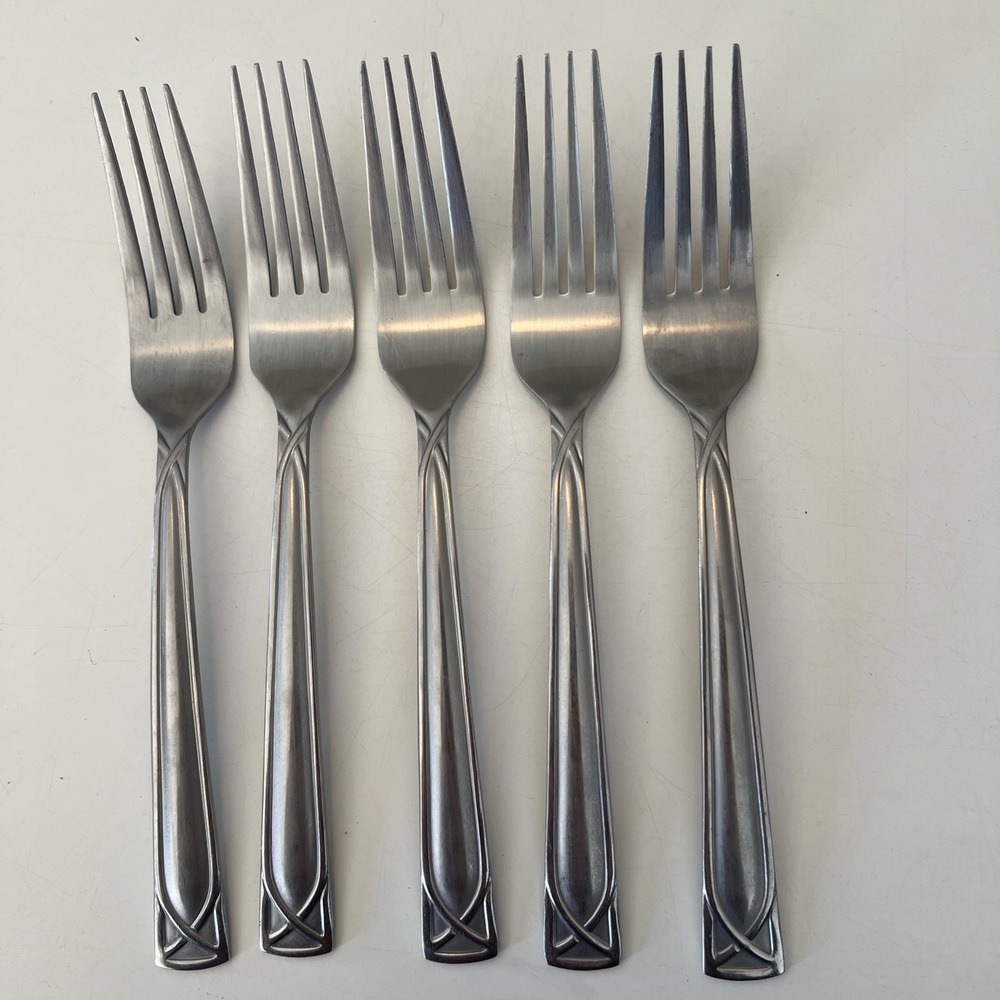 Cambridge Crossroad Sand Set of 5 Dinner Forks 7 7/8 Stainless Flatware